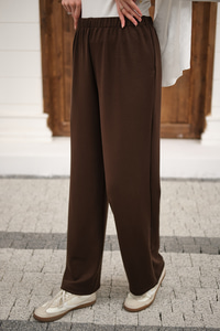 Beli Lastikli Pantolon Kahverengi