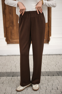 Beli Lastikli Pantolon Kahverengi