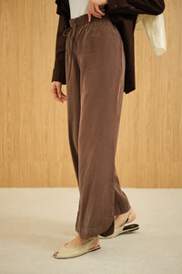 Beli Lastikli Pantolon Kahverengi