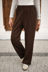 Beli Lastikli Pantolon Kahverengi