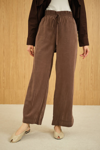 Beli Lastikli Pantolon Kahverengi