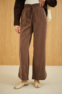 Beli Lastikli Pantolon Kahverengi
