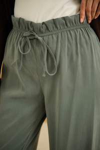 Beli Lastikli Pantolon Koyu Yeşil