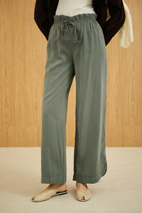 Beli Lastikli Pantolon Koyu Yeşil