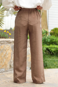 Beli Lastikli Pantolon Vizon