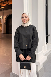 Beli Lastikli Piiseli İçlik Etek Siyah