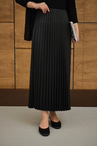 Beli Lastikli Piliseli Etek Siyah