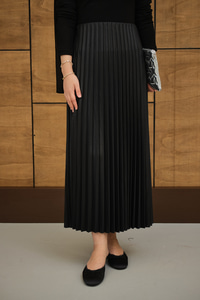 Beli Lastikli Piliseli Etek Siyah