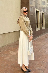 Beli Lastikli Scuba Etek Beyaz