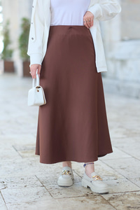 Beli Lastikli Scuba Etek Kahverengi