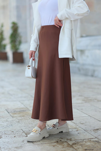 Beli Lastikli Scuba Etek Kahverengi