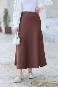 Beli Lastikli Scuba Etek Kahverengi
