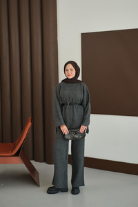 Beli Lastikli Triko Takım Antrasit