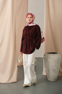 Beli Lastikli Tunik Bordo