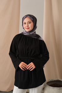 Beli Lastikli Tunik Siyah