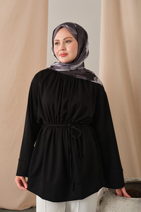 Beli Lastikli Tunik Siyah