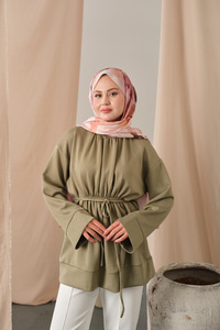 Beli Lastikli Tunik Yeşil