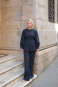 Beli Pens Detaylı Takım Lacivert