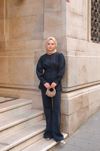 Beli Pens Detaylı Takım Lacivert