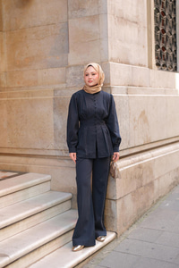 Beli Pens Detaylı Takım Lacivert