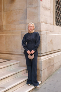 Beli Pens Detaylı Takım Lacivert