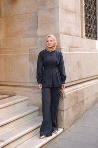 Beli Pens Detaylı Takım Lacivert