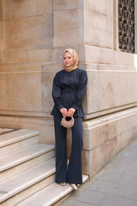 Beli Pens Detaylı Takım Lacivert