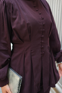 Beli Pens Detaylı Takım Mürdüm