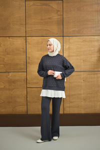 Beli Pileli Taşlı İkili Takım Füme