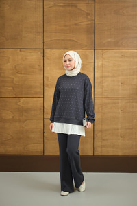 Beli Pileli Taşlı İkili Takım Füme