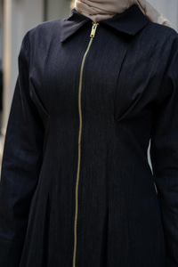 Bella Denim Elbise Koyu Mavi