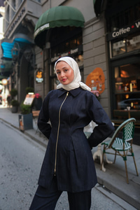 Bella Denim Pantolonlu Takım Koyu Mavi