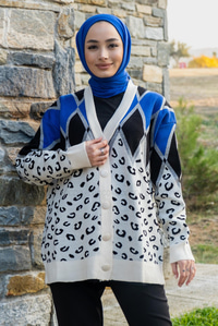 Uygun Fiyatlı BENEK DESENLI HIRKA SAX MAVI | Loccomoda.com 