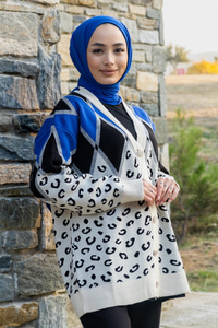 Uygun Fiyatlı BENEK DESENLI HIRKA SAX MAVI | Loccomoda.com 