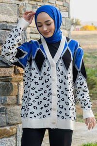 Uygun Fiyatlı BENEK DESENLI HIRKA SAX MAVI | Loccomoda.com 