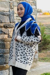 Uygun Fiyatlı BENEK DESENLI HIRKA SAX MAVI | Loccomoda.com 