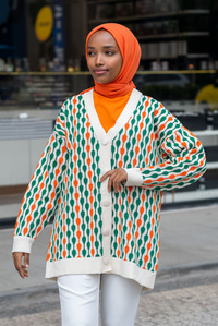 Uygun Fiyatlı BESSI CIZGILI TRIKO HIRKA TURUNCU-YESIL | Loccomoda.com 