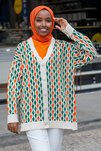 Uygun Fiyatlı BESSI CIZGILI TRIKO HIRKA TURUNCU-YESIL | Loccomoda.com 