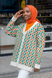 Uygun Fiyatlı BESSI CIZGILI TRIKO HIRKA TURUNCU-YESIL | Loccomoda.com 