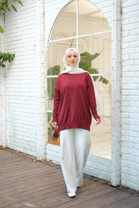 Bilek Gold Aksesuar Detay Tunik Bordo