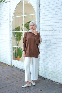 Bilek Gold Aksesuar Detay Tunik Kahverengi