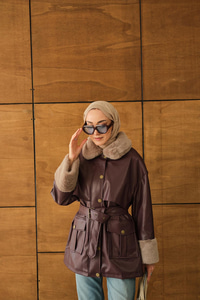 Bilek Ve Yaka Kürklü Deri Ceket Bordo