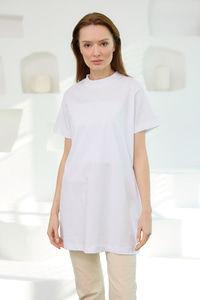 Bisiklet Yaka Basic Kısa Kollu İçlik Beyaz