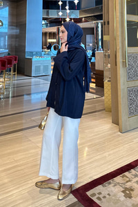 Bisiklet Yaka Gömlek Lacivert