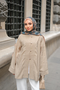 Bisiklet Yaka Gömlek Vizon