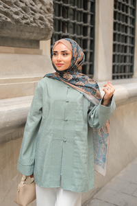 Bisiklet Yaka Gömlek Yeşil