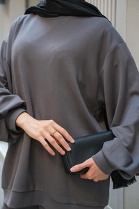 Bisiklet Yaka İkili Takım Gri