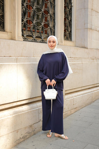 Bisiklet Yaka İkili Takım Lacivert