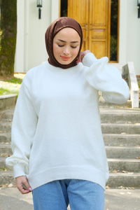 Bisiklet Yaka Kazak  Bej