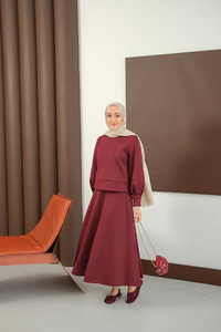 Bisiklet Yaka Scuba Takım Bordo